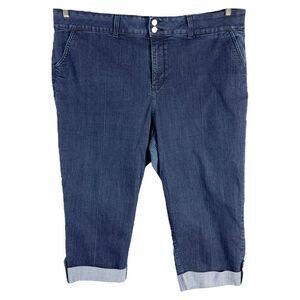 NYDJ Not Your Daughters Jeans Plus Size 24W Capri Crop Dark Blue‎ High Rise 1486